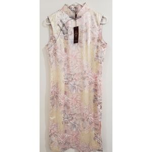 Women's Yifei floral sleeveless silk dress size medium nwt